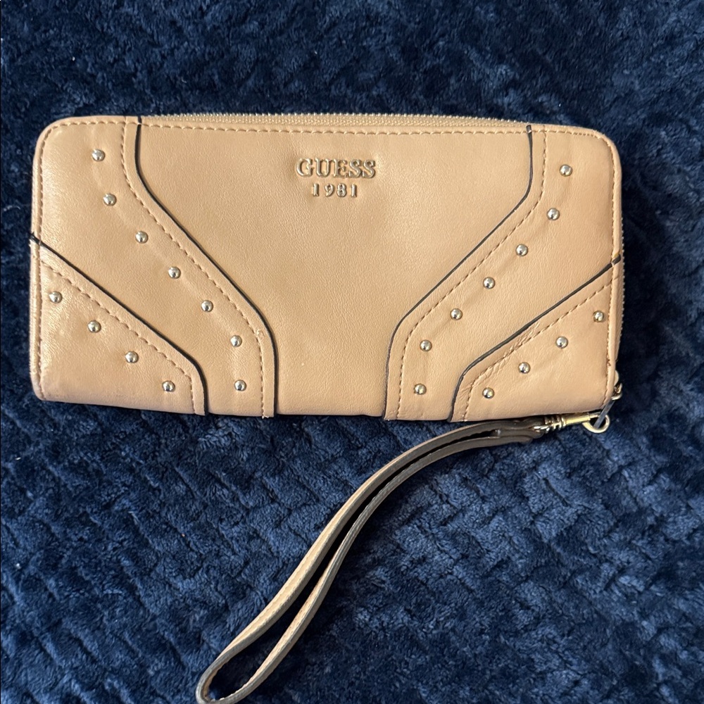 GUESS Beige Studded Wristlet